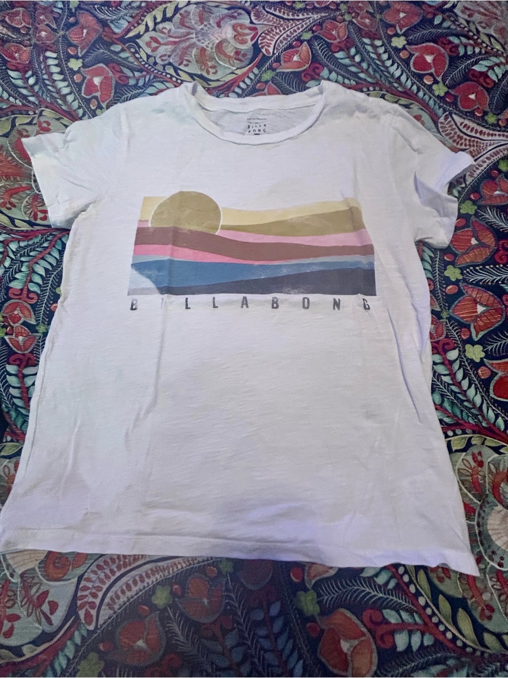 Billabong White Logo Crewneck Tee